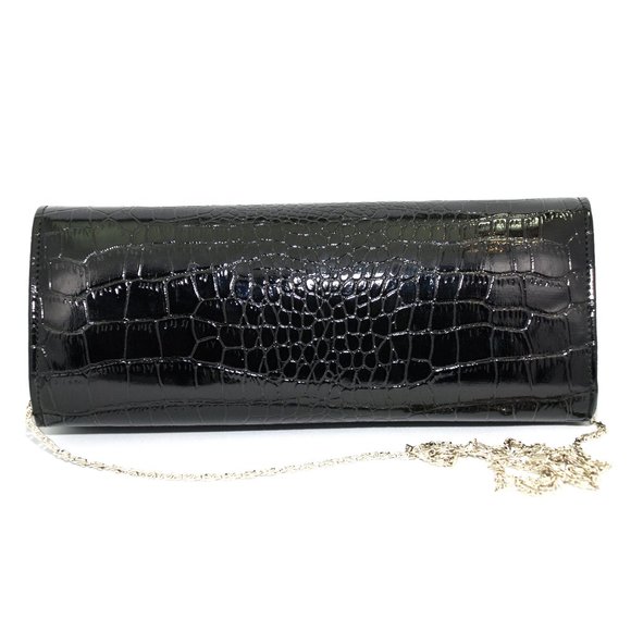Black Alligator Evening Clutch | Purse | Handbag (vegan) - Picture 3 of 5